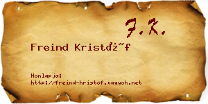 Freind Kristóf névjegykártya